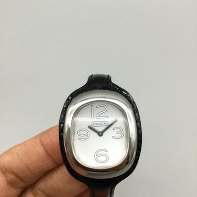 Coach Poppy Blair Women Watch 32mm Black Leather Silver Tone 