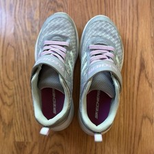 SKECHERS Snap Sprints Kids Athletic Sneakers Gray/Pink Hook Loop US 3