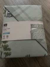 F&F Tesco Duvet Cover Set Tesco Green Woodland Double Easy Care New