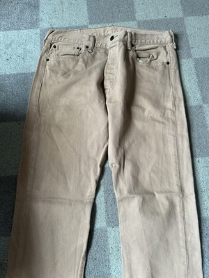 Levi's Men's Beige Denim Jeans Straight Regular Fit Mid Rise Light Wash