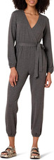 Women'S Knit Surplice Jumpsuit Available in plus Size 