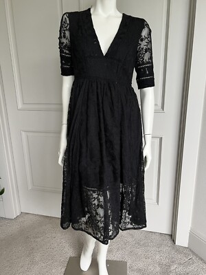 flare dress definition Floral Chiffon Dress With Crochet Detail main image 0