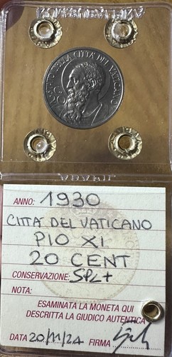 Citta' Of Vatican Pio Xi 20 Cent 1930 Sealed Spl + Subalpina - Picture 2 of 3