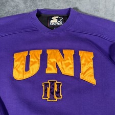 Vintage Starter Northern Iowa Sweatshirt Mens XL Purple Crew Neck Boxy Fit