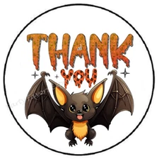 THANK YOU BAT HALLOWEEN ENVELOPE SEALS LABELS STICKERS PARTY FAVORS