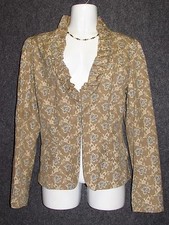 BANANA REPUBLIC Colorful Floral Print Cotton Ruffle Jacket SZ M NEW