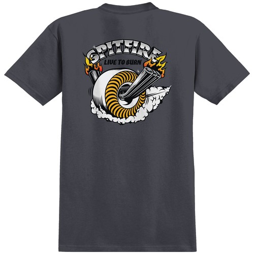 Spitfire Wheels Shirt Burnout Charcoal - 第 1/2 張圖片