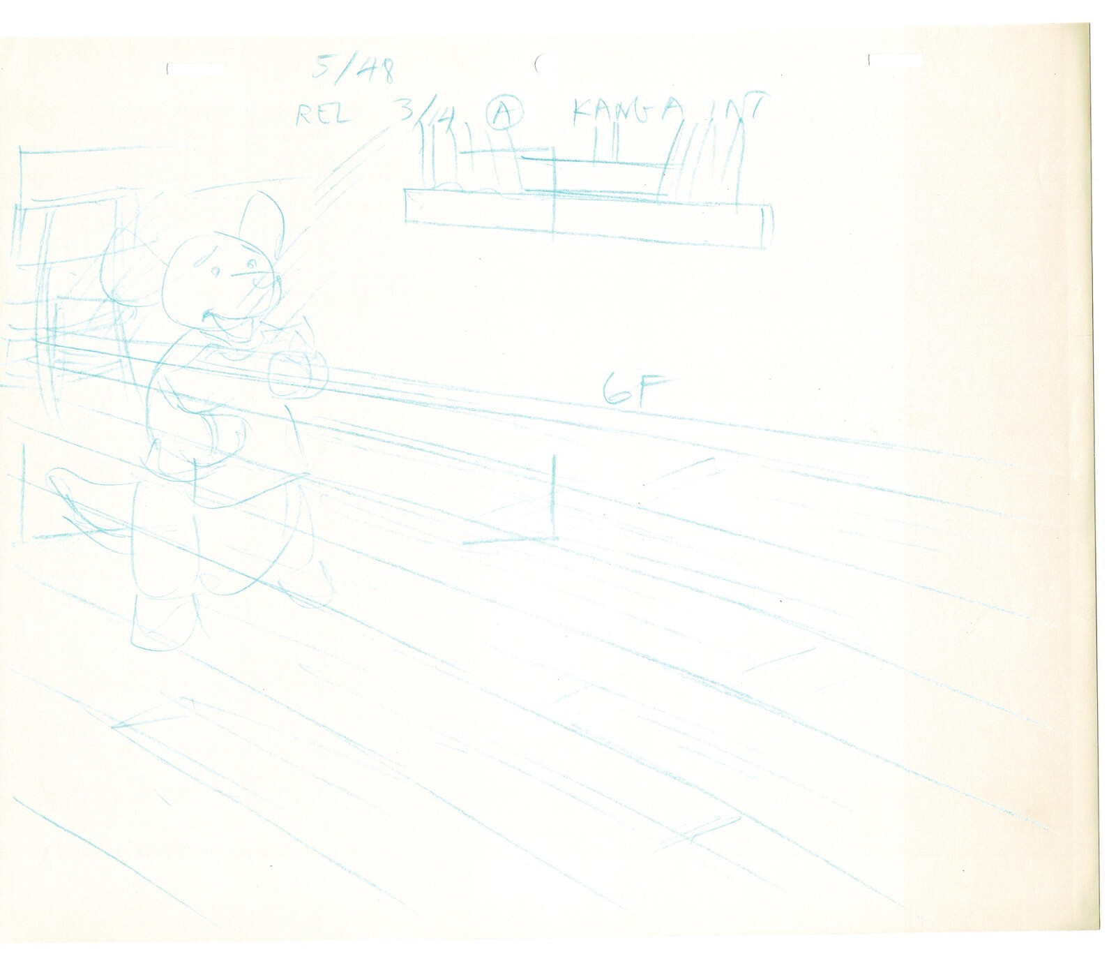 Winnie the Pooh Disney Original Production Drawing Sketch 1977 Washer 5b-39
