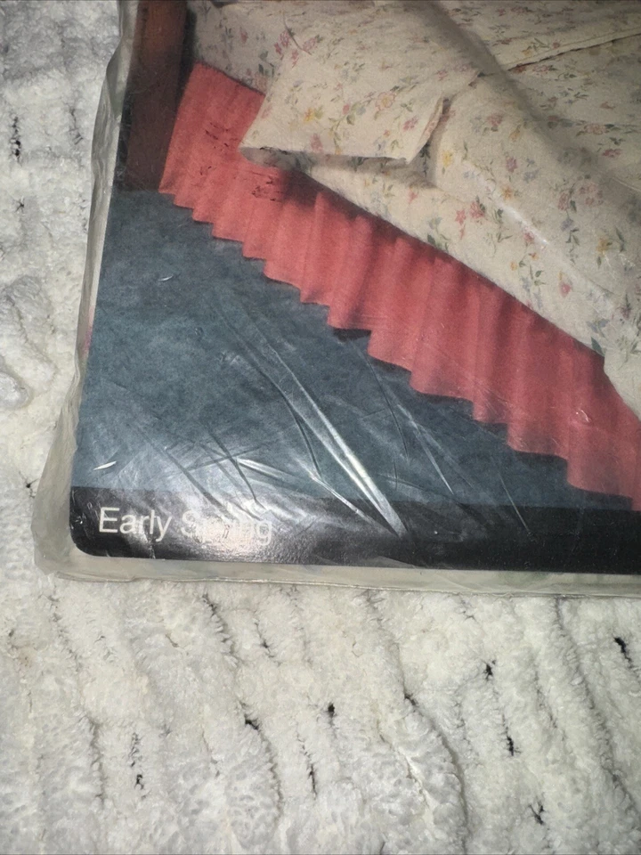 De colección JC Penney Dacron Floral Doble Plano Flores Tempranas Primavera Nuevo stock antiguo Foto 4 de 4