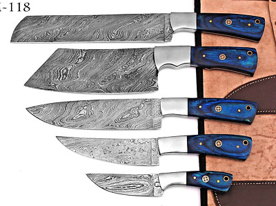 CUSTOM HAND MADE FORGED DAMASCUS STEEL CHEF KNIFE SET KITCHEN KNIVES M 118