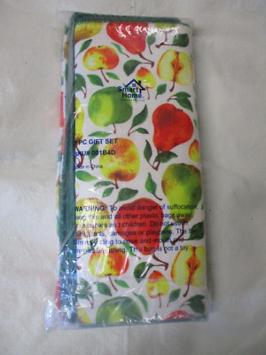 Smart Home Essentials for Living 7 Pc Gift Set Microfiber Towels - Fruit Design