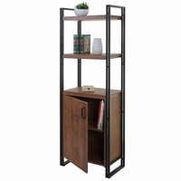 BüCherregal HWC-A27, Regal Standregal, 165X55Cm 3D-Struktur Wildeiche-Optik