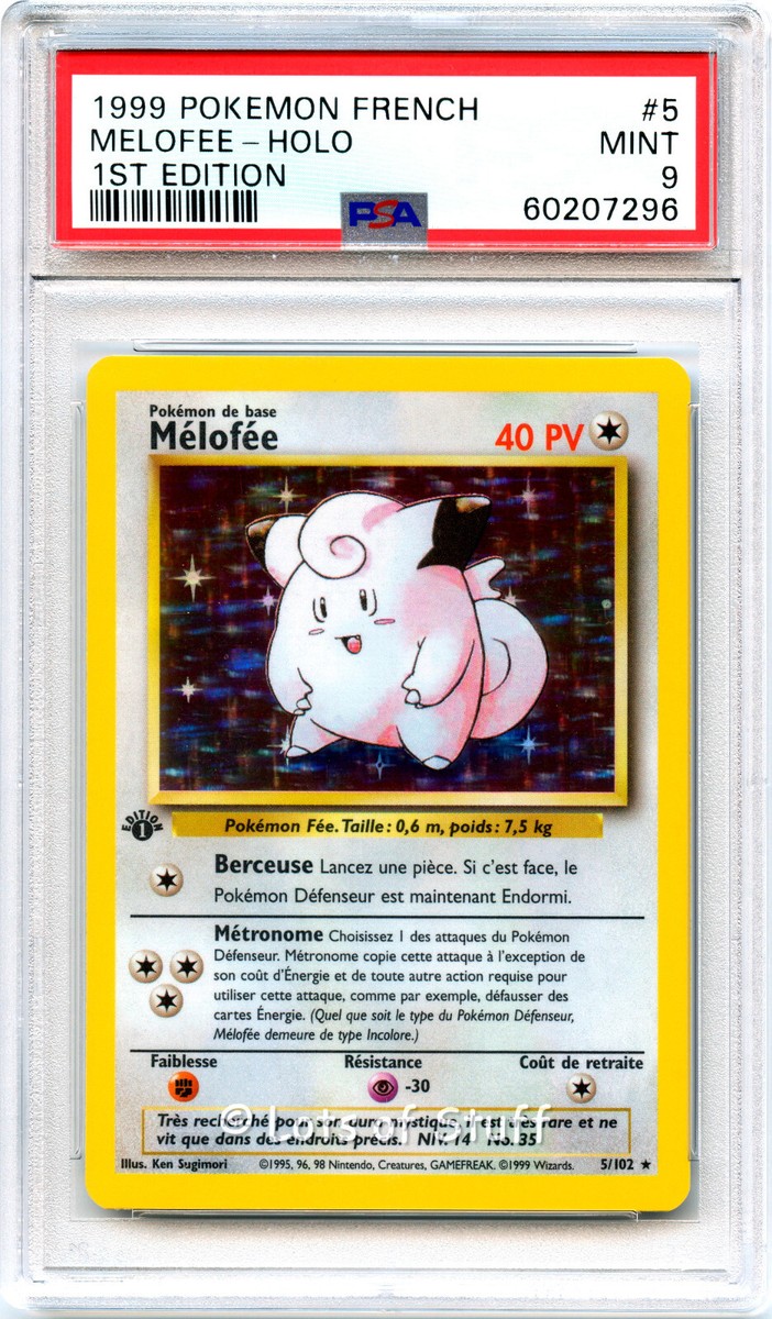 PSA 9 MINT French Clefairy / Melofee Base Set 1st Edition Holo