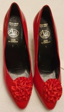 Pumps Rot Echtes Leder Größe 39 Lackleder Retro Vintage Rockabilly 