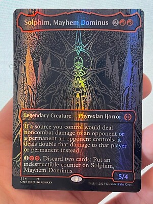 1X OIL SLICK RAISED FOIL Solphim, Mayhem Dominus MINT MTG Magic ONE Phyrexia EDH