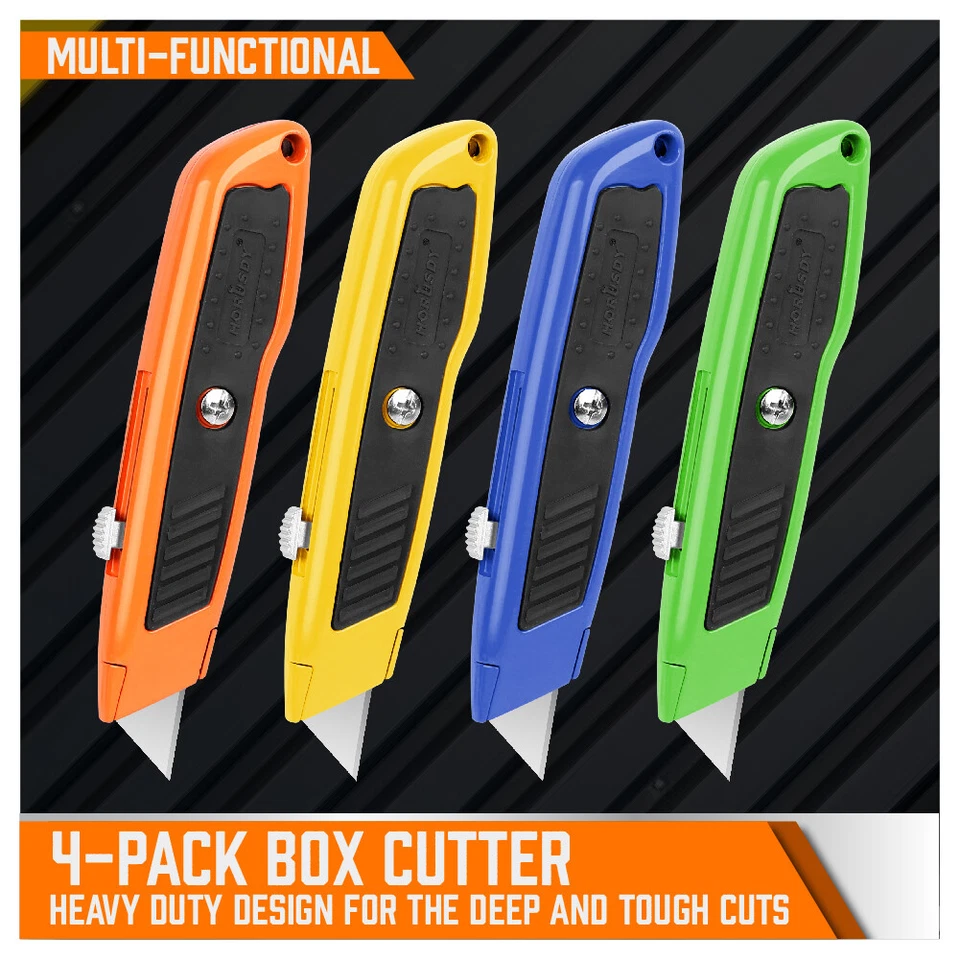 Horusdy 4 шт. коробка триммер универсальный нож алюминиевый корпус выдвижной дополнительный 10 лезвий - Изображение 3 из 4