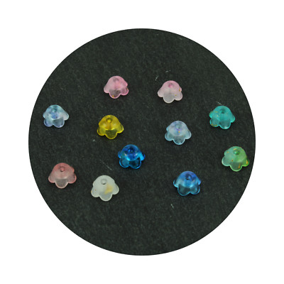 250x/1000x Acrylperlen Kelche Blume 5,5x3mm Acryl Perlen Blüten Kappen Mini