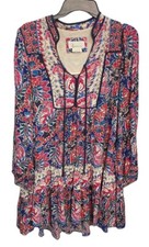 By Anthropologie 100% Viscose Tiered Dress Size Medium Boho Peasant Cottagecore