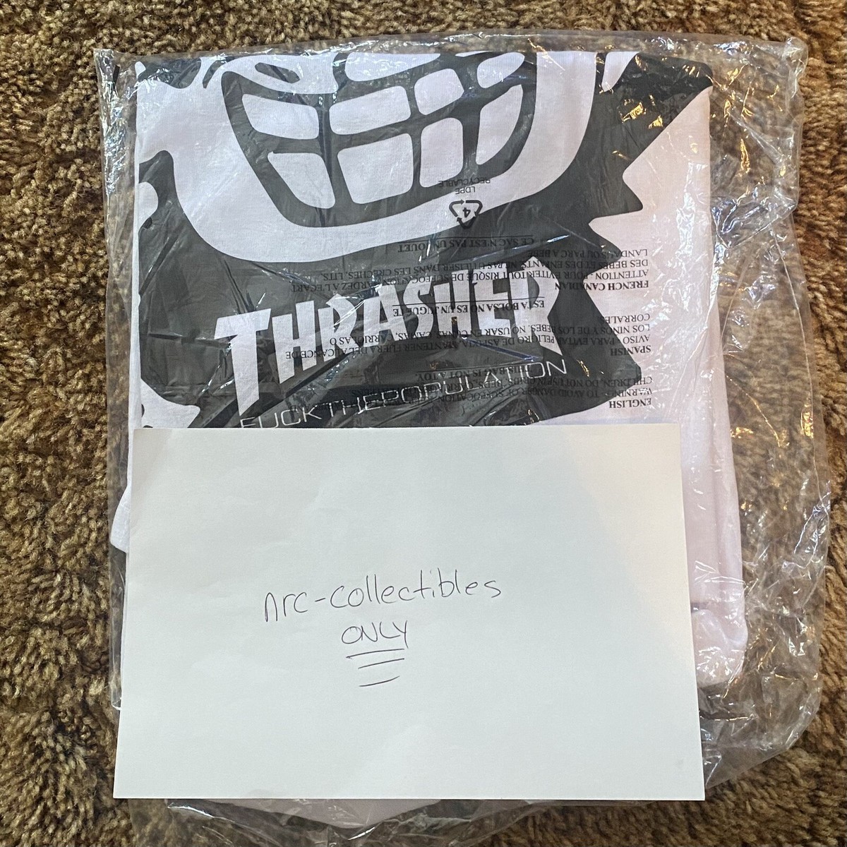FTP FUCKTHEPOPULATION Thrasher Boris Tee (White) Size LARGE