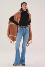 NWT ANTHROPOLOGIE PILCRO HIGH RISE ICON FLARE DENIM JEANS PANTS BLUE 32T TALL 32