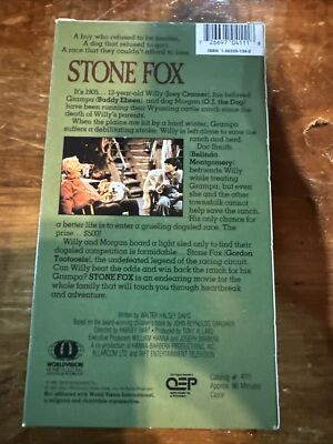 Stone Fox (VHS, 1993). Excellent. Very Rare. Buddy Ebsen.   