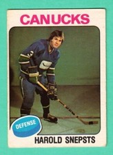 (1) HAROLD SNEPSTS 1975-76 O-PEE-CHEE # 396 CANUCKS ROOKIE VG CARD (H6667)