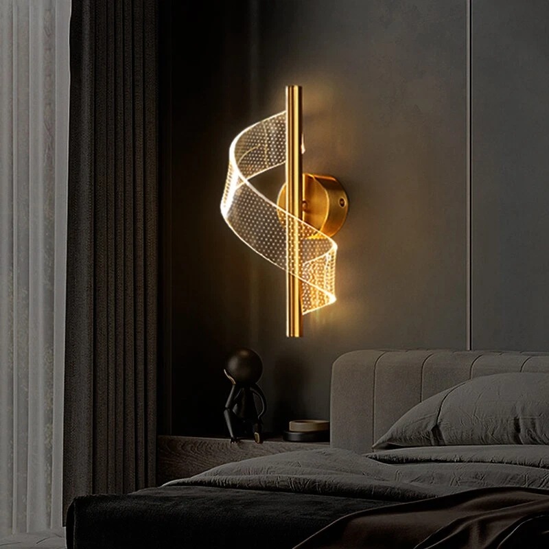 Spiral LED Wall Lamp Indoor Lighting Home Bedside Living Room Corridor Deco M6X7