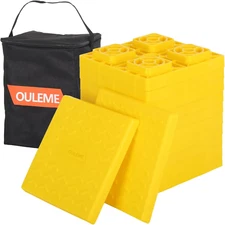 12 Pack RV Leveling Blocks, Stackable Jack Blocks, Interlocking Leveling Pads wi