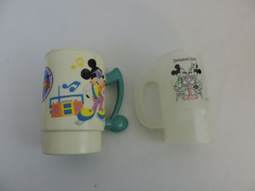 VINTAGE‼ Mickey Mouse Walt Disney World on Ice 3-D Plastic Mug Cup LOT
