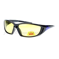Polarized Yellow Lens Sunglasses Wrap Around Sporty Biker UV400