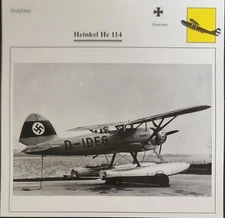 Heinkel He 114 Plane Picture Original Vtg Aircraft Detail Collector Card 