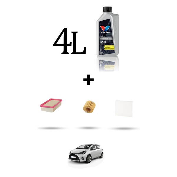Hoffcar Set Service 3 Filter Und 4L ÖL FüR Toyota Yaris Iii (XP13) 1.4 D-4D-image