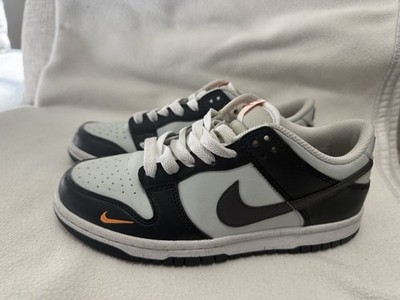 Nike Dunk Low Mini Swoosh Black Total Orange Youth Size 4.5Y