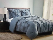 VCNY Home Jenelle 3 Piece Comforter Set, Full/Queen Blue