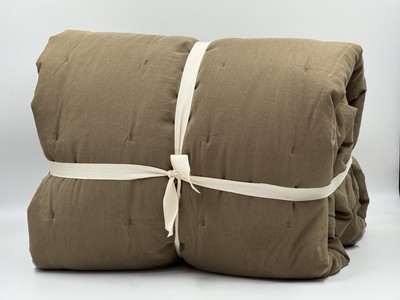 New West Elm Signature TENCEL Linen Quilt Cognac Brown · King/Cal. King