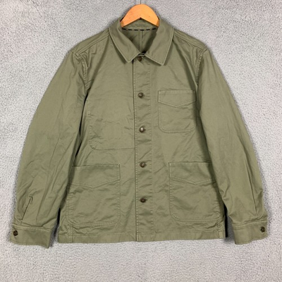 #ad #ad Brooks Brothers Chore Jacket Men#x27;s Large Olive Barn Field Twill Utility Coat $68.99
