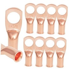10PCS 6AWG - 3/8''Stud Heavy Duty Copper Terminals,Battery Cable Crimp