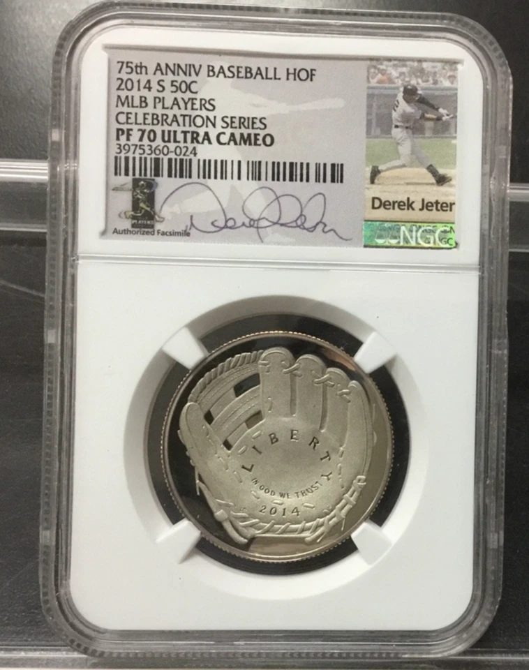2014 S NGC PF70 DEREK JETER Signature on National Baseball Hall Fame Half Dollar - Image 2 of 4