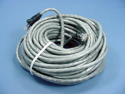 Leviton 5G455-50G Gray 50ft Ethernet Cable Cat5e Data Patch Cord Network Booted