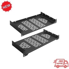 2PCS 8" Rack Shelves, 1U Vented Cantilever Tray for 19" Rack