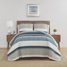 Nautica - King Quilt Set Cotton Reversible Bedding Matching Shams Home Decor