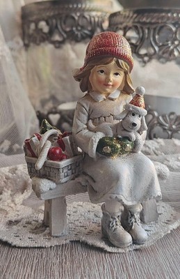 Winterkind MädchenKorb Hund nostalgisch Brocante 7 x 5 x  10 cm  Clayre & Eef