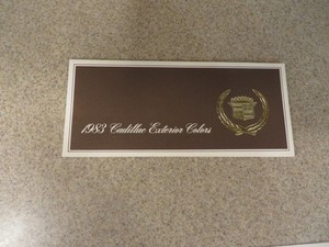 1983 CADILLAC EXTERIOR COLOR CHART BROCHURE EXCELLENT