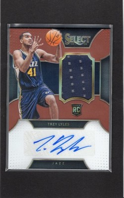 2015-16 Panini Select Rookie Materials Copper Prizm 33/49 Trey Lyles Auto