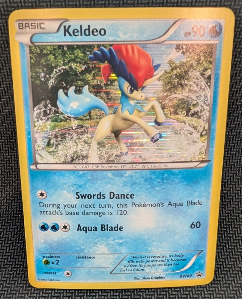 Pokemon - Keldeo Holo Black Star Promo BW60 - 2012 Black & White Era - LP