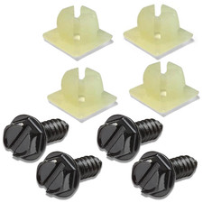 License Plate Screw Kit - Black OEM Style Fasteners with Nylon Screw Retainers