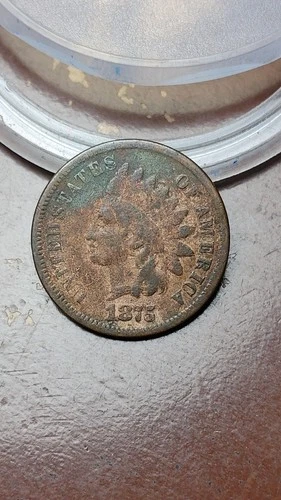 1875 Indian Head Cent Penny VG/F Environmental Damage                       W721