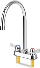 Chrome Commercial Bar Sink Faucet 8" Spout 4 Inch Centr Mount Brass Construction