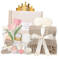  Birthday Gifts for Women - 13PCS Unique Happy Birthday Gifts Basket for Khaki
