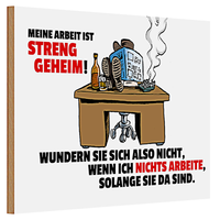 Holzschild Spruch 30X20Cm Meine Arbeit Ist Streng Geheim